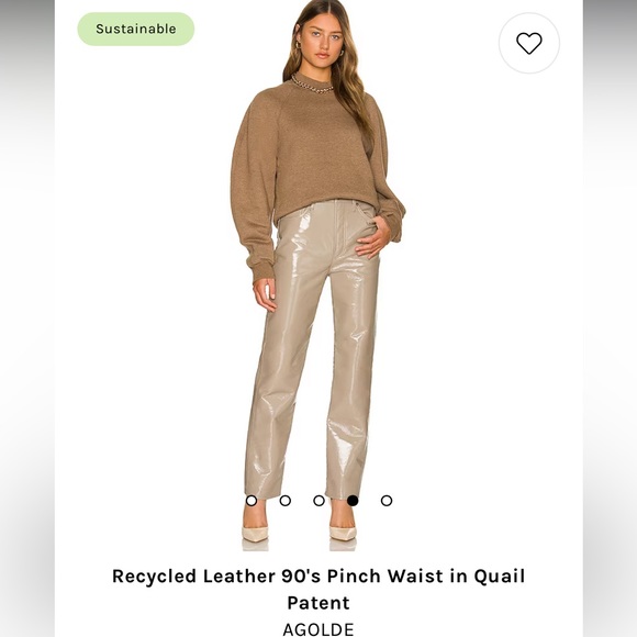 Agolde Denim - AGOLDE Recycled Leather 90s Pinch Waist Leather Pants in Quail Patent